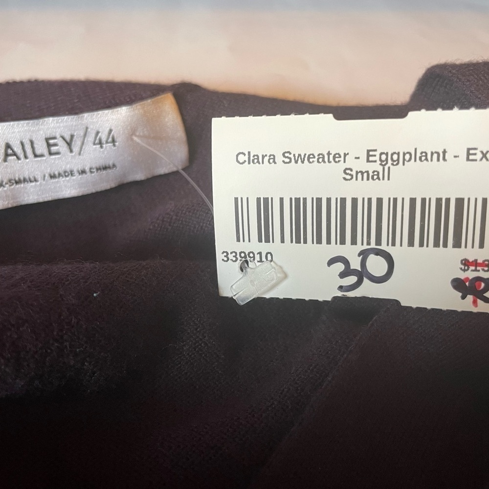 Bailey 44 Clara sweater eggplant with black lace - Picture 6 of 6